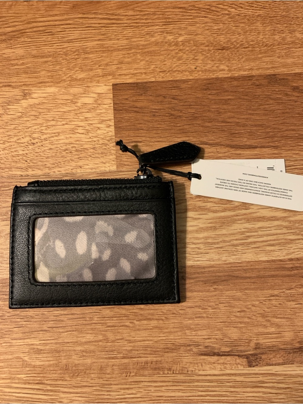 Aimee Kestenberg Black Leather Zip Card Holder - Picture 2 of 4